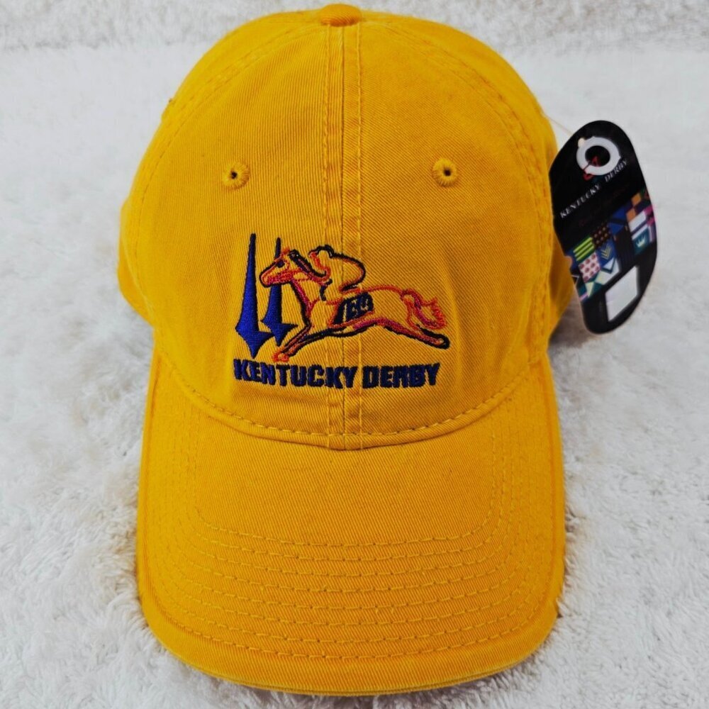 KENTUCKY DERBY 134 Churchill Downs 2008 Yellow Strapback Cap Hat Vintage